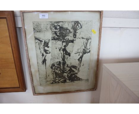 An Old Master style print of the Crucifixion