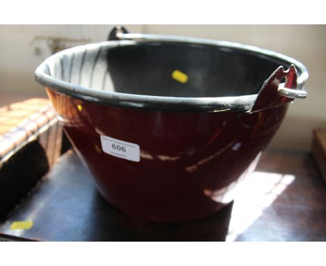 An enamel preserve pan