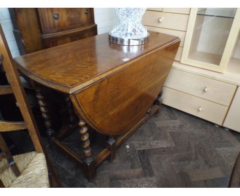 3"6' oval gate leg dining table on barley twist legs