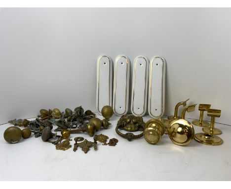 Brass Lion Door Knocker and other Door Furniture 