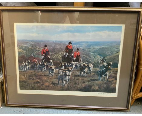 Signed Framed Donald Ayres Hunting Print 