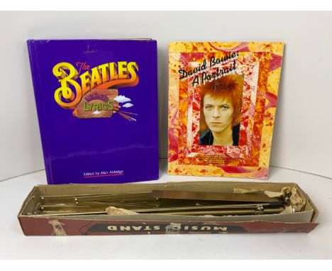 The Beatles Illustrated Lyrics, David Bowie A Portrait and Music Stand 