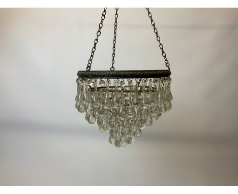 Victorian Glass Droplet Light Shade - 30cm Diameter - Some Droplets Absent 