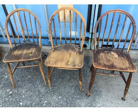 Three Stick Back Chairs 