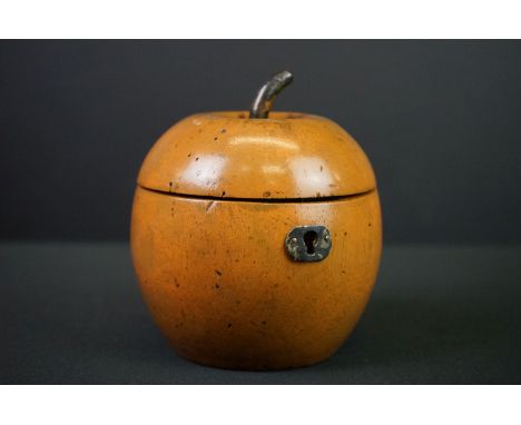Georgian style Fruitwood apple tea caddy, 13cm tall 