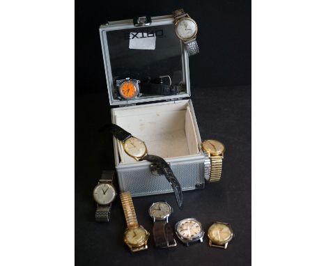 Collection of vintage gents watches, to include manual wind Swiss etc 