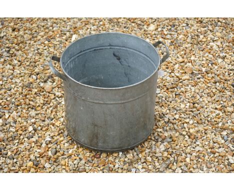 Galvansied Twin Handled Pot / Garden Planter, 42cm diameter x 35cm high 