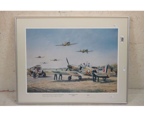 Jim Mitchell Limited Edition Military Print titled ' Freema Squadron, Scramble ' Kenley  18 August 1940 ', signed by the arti