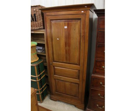 Hardwood Housekeepers Cupboard, the single panel door opening to three shelves, with key, 187cm high x 85cm wide x 49cm deep 