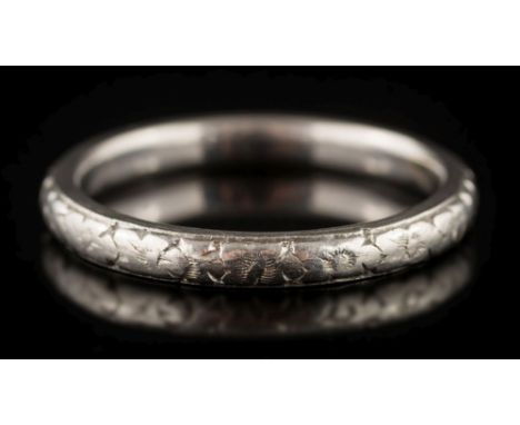 A platinum wedding band:, 4.5gms gross weight, ring size M 1/2. 