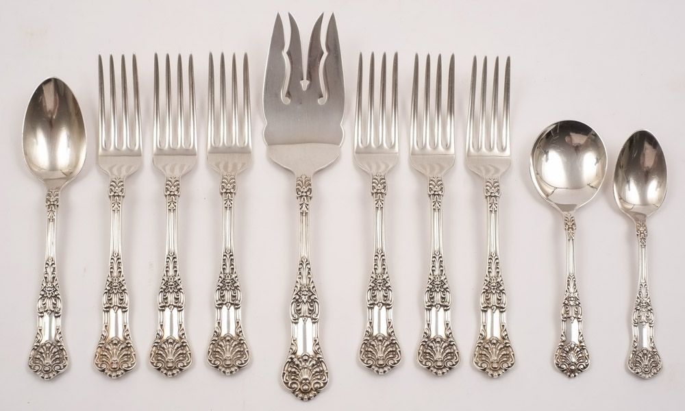 Ralph Lauren, A Sterling Silver Kings Pattern Part Flatware Service ...