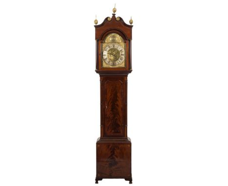 M.Wilde, Wakefield, a mahogany longcase clock: the eight-day duration movement striking the hours on a bell, the brass break-