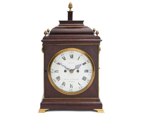 Tomlin, Royal Exchange, London, a mahogany bracket clock with matching bracket: the eight-day duration, double-fusee five-pil