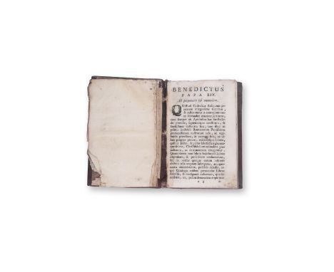 [BENEDIKT XIV.] (1675-1758): INDEX LIBRORUM PROHIBITORUM | [1758] | PUBLISHER: [Romae, Rev. Camera Apostolica] | NUMBER OF PA