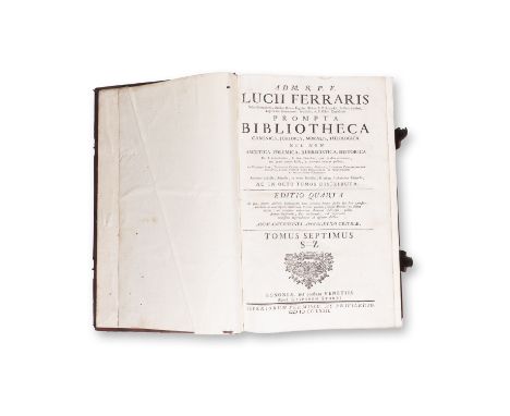 FERRARIS, LUCIUS (1687-1763): PROMPTA BIBLIOTHECA CANONICA VII.+VIII. | 1763 | PUBLISHER: Venetiis, Apud Gasparem Storti | NU