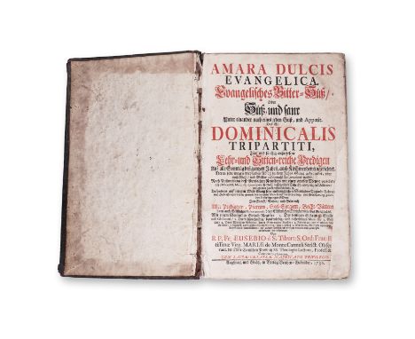 EUSEBIUS (283-371): AMARA DULCIS EVANGELICA | 1736 | PUBLISHER: Augspurg &amp; Gratz, Veith-Gebruder | NUMBER OF PAGES: 762 +