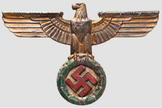 Aluminium Hoheitsadler Mit Farbfassung Reichsadler Auf Hakenkreuz Kranz Der Adler Mit Golden