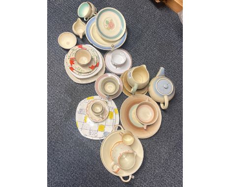 A group of mixed Susie Cooper and other vintage china.