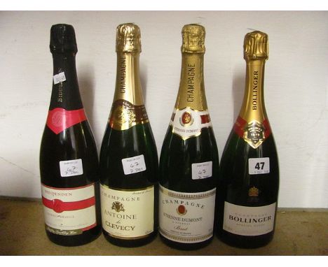 1 Bollinger Special Cuvee Brut Champagne, 1 Etienne Dumont Brut Champagne, and 1 Antoine de Clevecy Brut Champagne, and 1 Bid