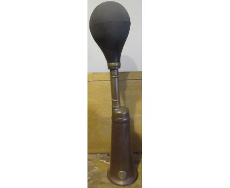 Lucas "King of the Road" brass and copper car horn with rubber bulb 