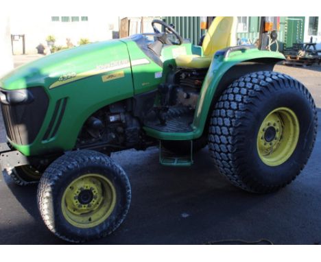 John Deere 4320 hydrostatic small holders tractor complete with full hydraulic lifting system, roll bars, front set of weight