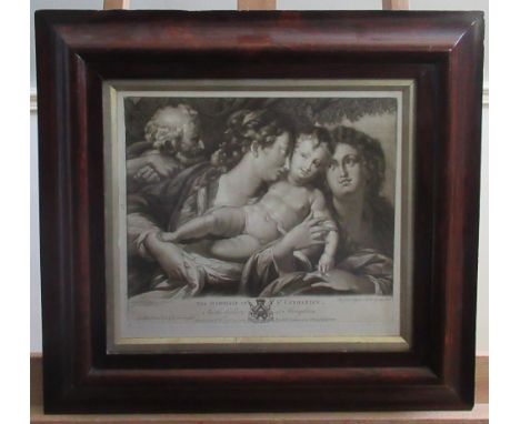 "The Marriage Of Saint Catherine", from the picture in the gallery at Houghton, monochrome print, pub. 1775 by John Boydel, L