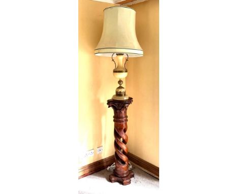 REPRODUCTION TORCHERE STAND WITH TABLE LAMP