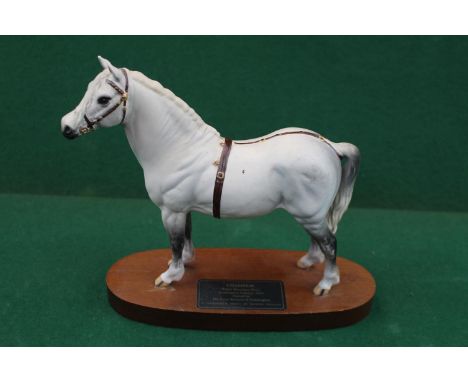 Beswick Connoisseur model Champion Welsh Mountain pony: On wooden base. 