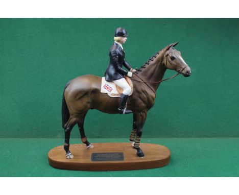 Beswick Connoisseur Horse 'Psalm - Ann Moore Up', model No. 2535, on wooden plinth 