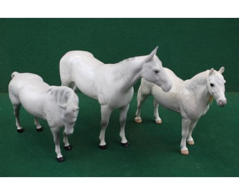 Beswick model of a grey Connemara pony: 1641 and two other Beswick Horses 