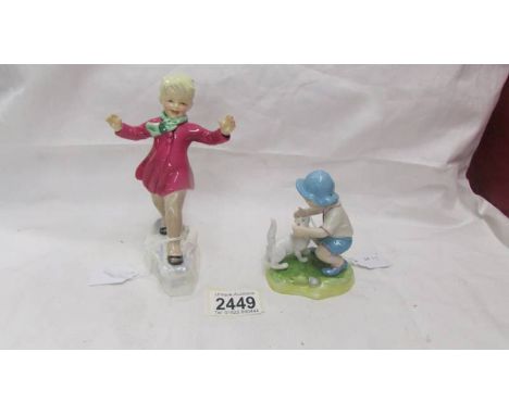 Two Royal Worcester figurines - January and September.