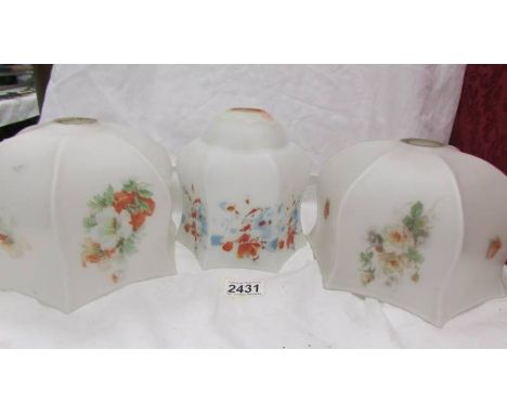Three 1930's glass lamp shades.