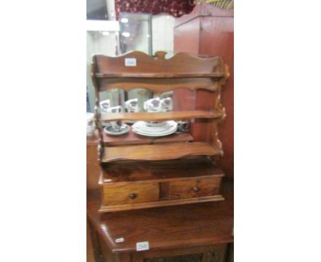 A mahogany shelf with two drawers. (collect only)