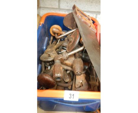 A blue box of tools etc., (collect only)