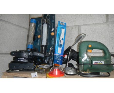 A quantity of electric hand tools for spare or repair. (collect only)