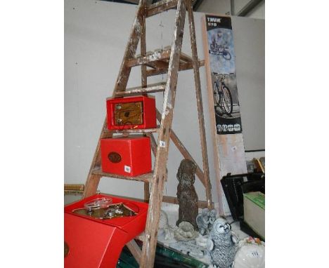 An old wooden step ladder. (collect only)