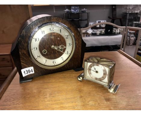 An 8 day chiming mantle clock &amp; a 1920's 30 hour art deco clock