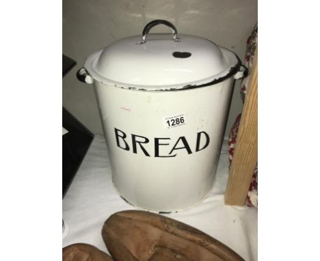 A large vintage enamel bread bin