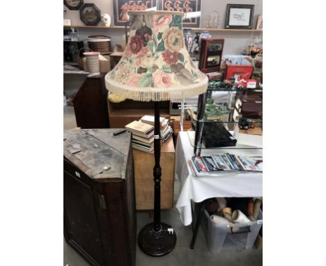 An Edwardian floor standing standard lamp (height to top of shade 168cm)