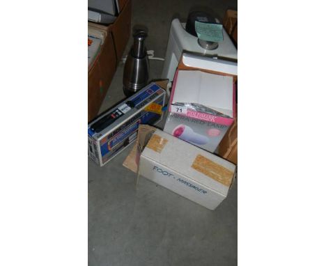 A mixed lot of new items including foot massager, lamp, coffee maker etc., (collect only)