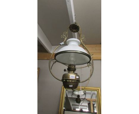 A ceiling oil lamp converted to electric, (collect only)
