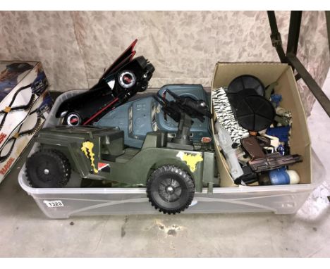 An Action Man amphibian &amp; jeep, Batmobile &amp; other items
