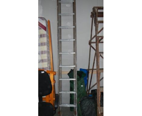 A metal and wood step ladder. (collect only)