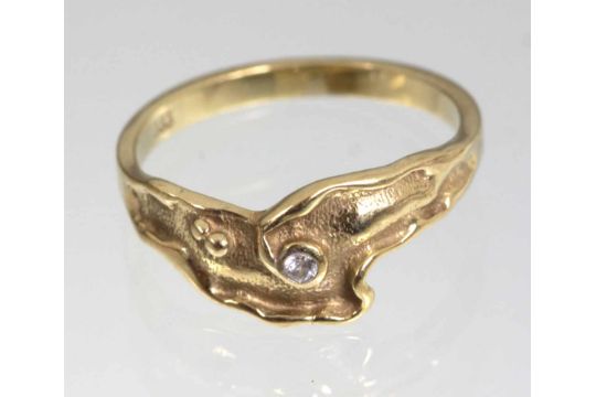 Damenring Mit Besatz Gg 333 In Gelbgold 333 8 Karat Gearbeitet U Punziert Dreipassiger Ring