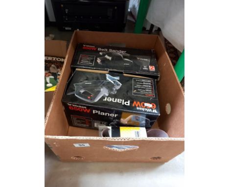 A boxed belt sander and electric planer