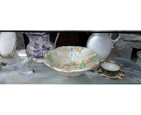 A mixed lot inlcuding Caughley mask head jug, Mason's South Seas bowl etc.,