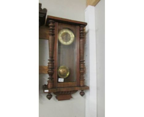 A mahogany wall clock, COLLECT ONLY.