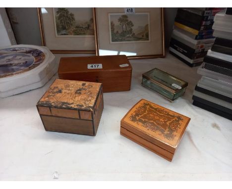 4 vintage card  &amp; trinket boxes