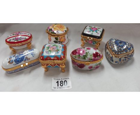 7 assorted trinket boxes including Leonardo