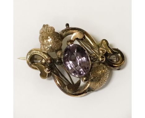 ANTIQUE VICTORIAN &amp; AMETHYST BROOCH